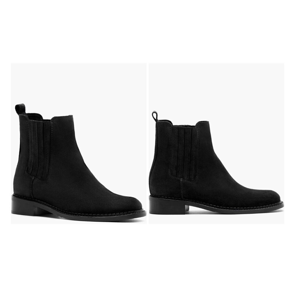 LA CANADIENNE Siera City Dry Chelsea Ankle Boot in Black Suede Size 7M